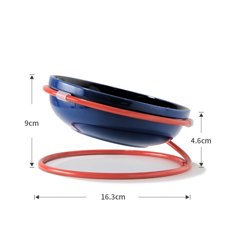 Ceramic Dog Food Water Bowl With Holder Neck - Friendly - PIKAPIKA