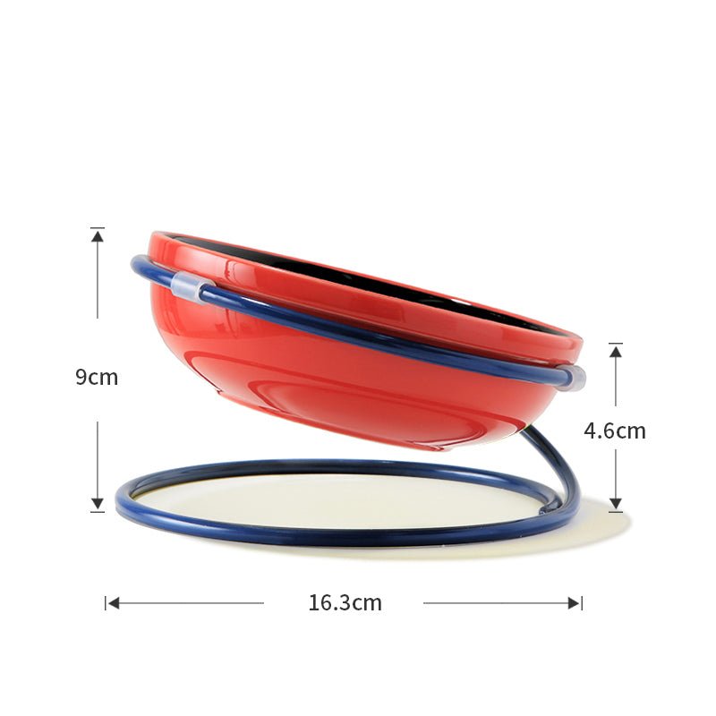 Ceramic Dog Food Water Bowl With Holder Neck - Friendly - PIKAPIKA