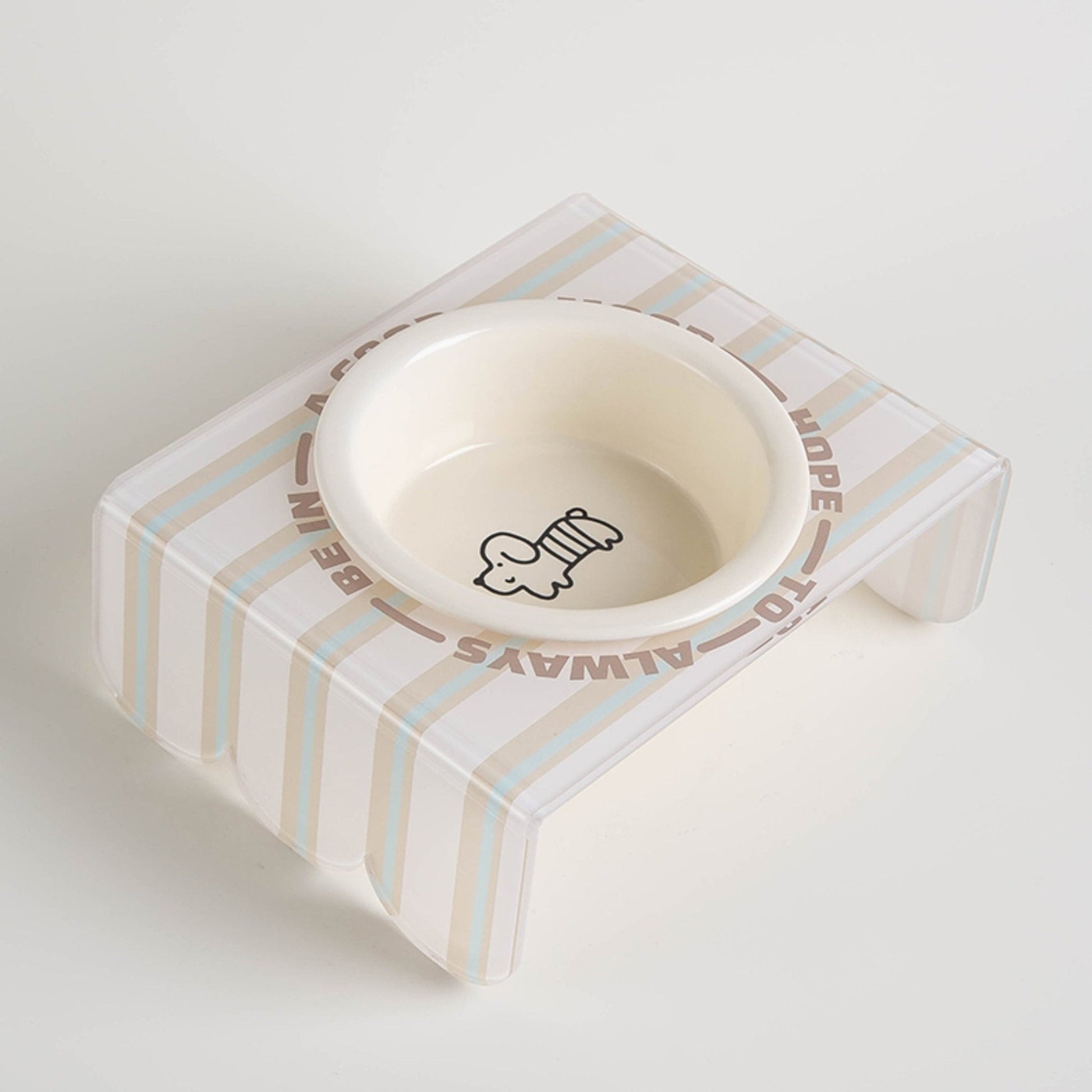 Ceramic Pet Food Bowl Dog Water Bowl With Acrylic Holder - PIKAPIKA