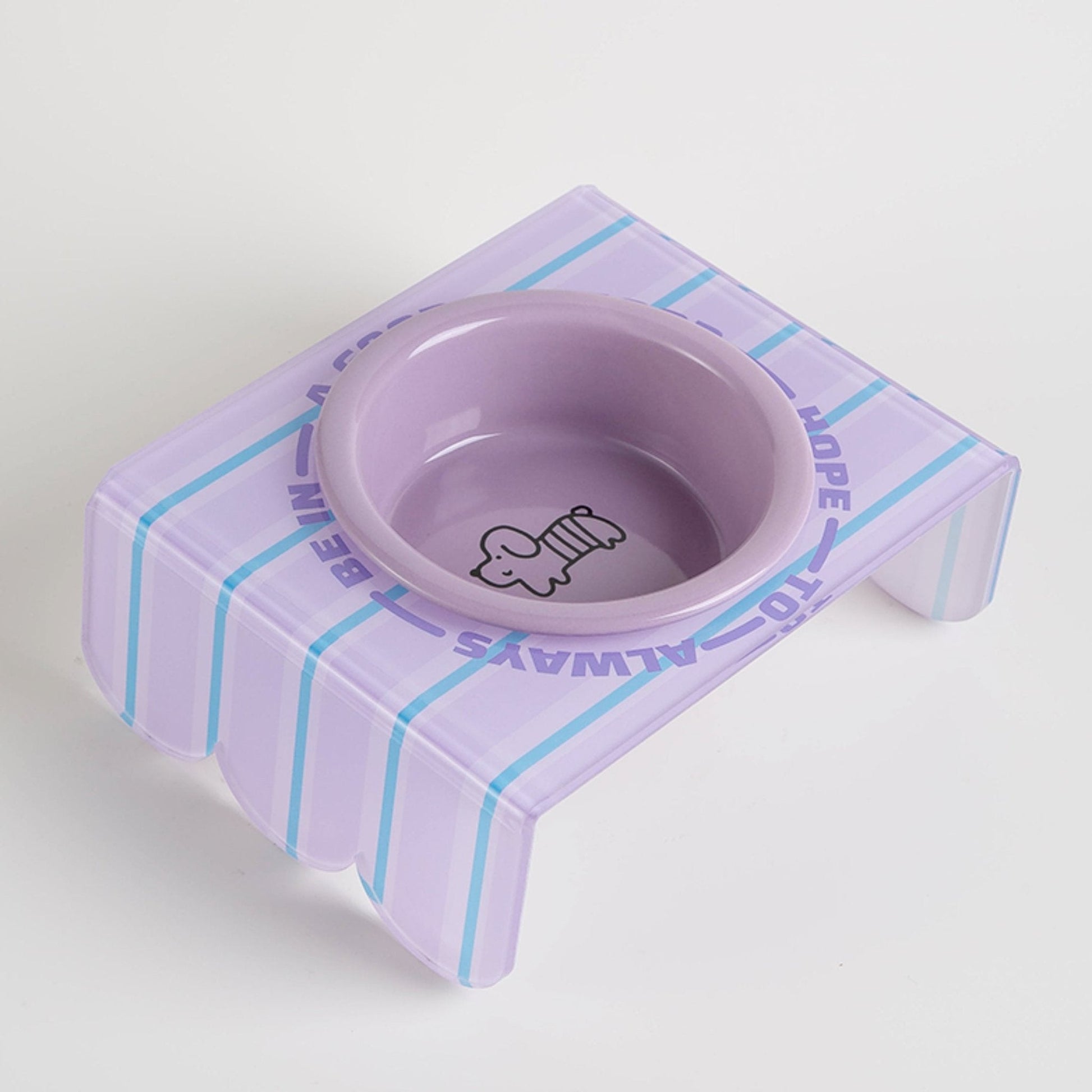 Ceramic Pet Food Bowl Dog Water Bowl With Acrylic Holder - PIKAPIKA