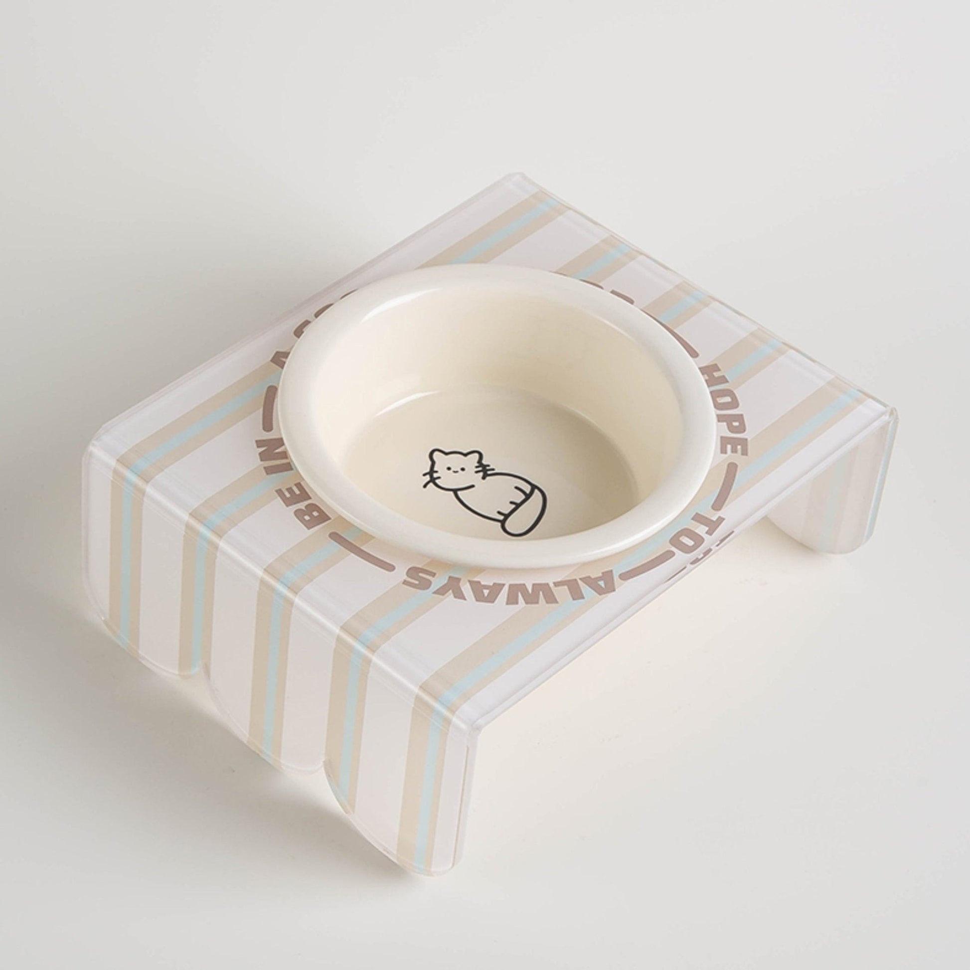 Ceramic Pet Food Bowl Dog Water Bowl With Acrylic Holder - PIKAPIKA