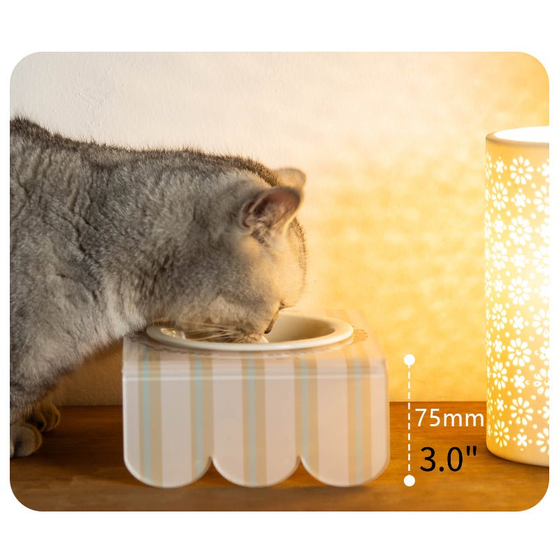 Ceramic Pet Food Bowl Dog Water Bowl With Acrylic Holder - PIKAPIKA