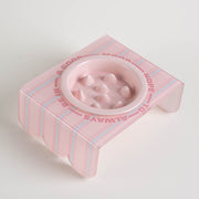 Ceramic Pet Slow Feeder Bowl Dog Food Bowl With Acrylic Holder - PIKAPIKA