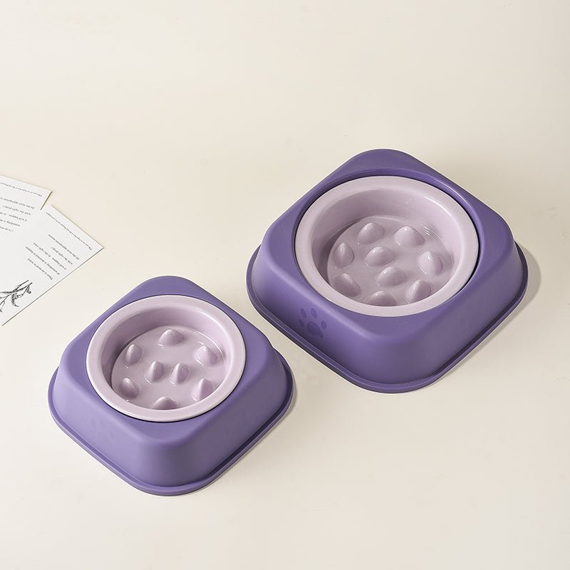 Ceramic Slow Feeder Dog Feeding Bowls With Detachable Stand - PIKAPIKA