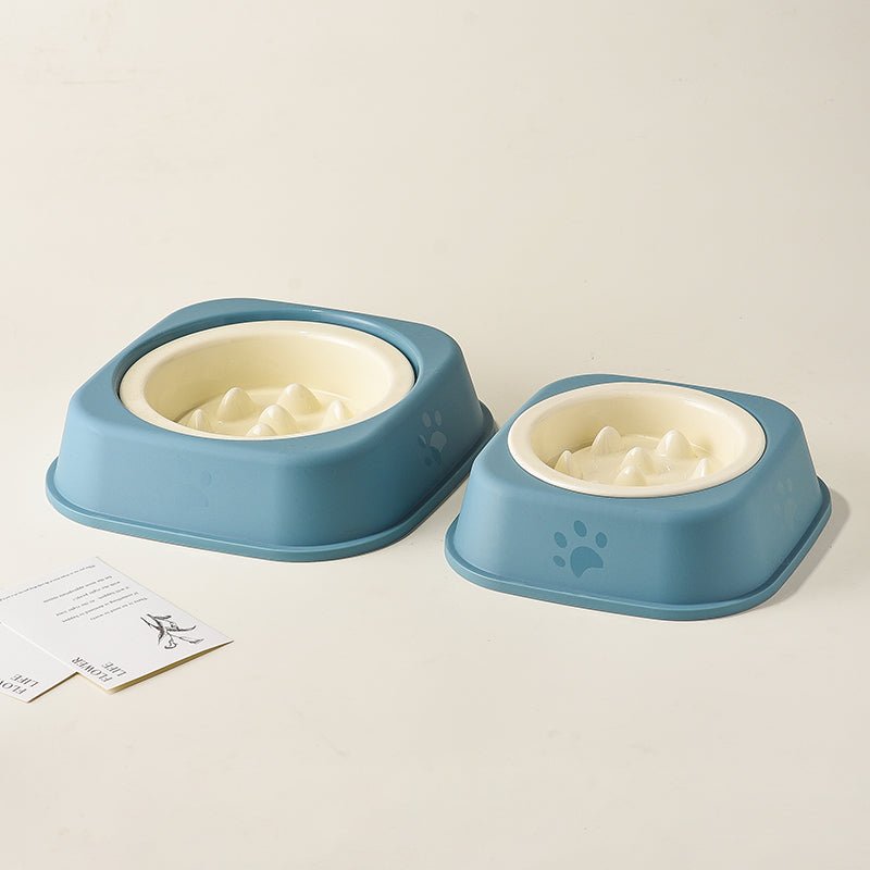 Ceramic Slow Feeder Dog Feeding Bowls With Detachable Stand - PIKAPIKA