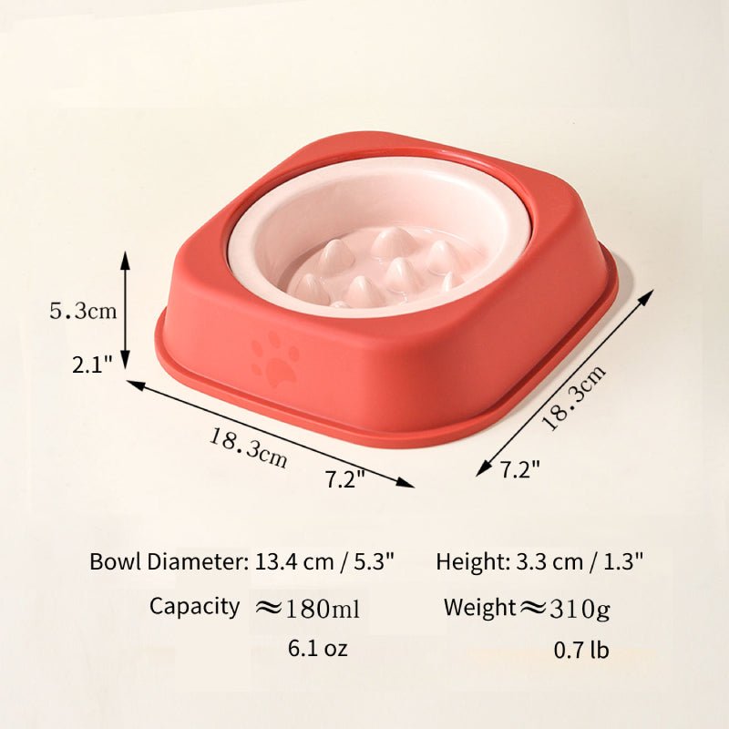 Ceramic Slow Feeder Dog Feeding Bowls With Detachable Stand - PIKAPIKA