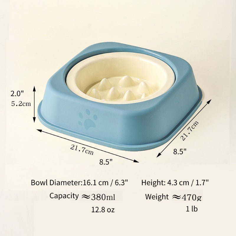 Ceramic Slow Feeder Dog Feeding Bowls With Detachable Stand - PIKAPIKA