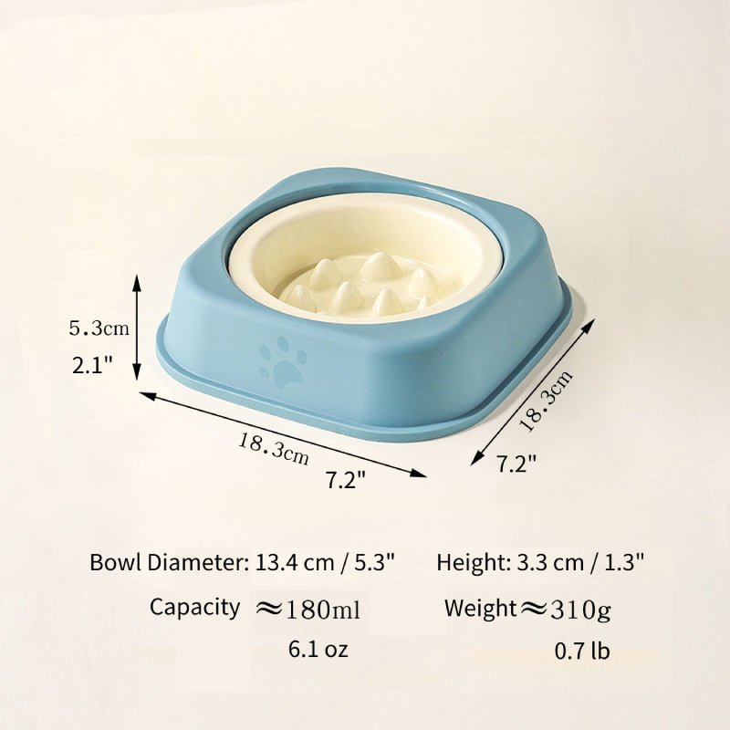 Ceramic Slow Feeder Dog Feeding Bowls With Detachable Stand - PIKAPIKA