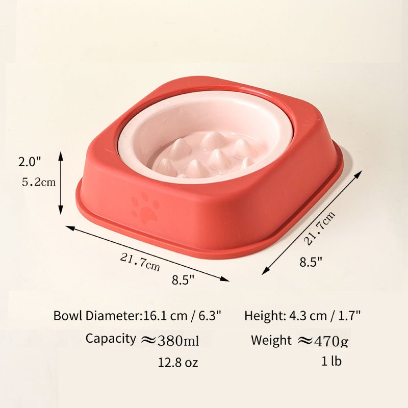 Ceramic Slow Feeder Dog Feeding Bowls With Detachable Stand - PIKAPIKA