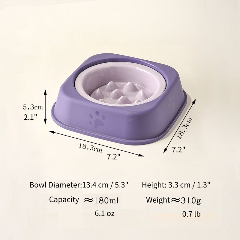 Ceramic Slow Feeder Dog Feeding Bowls With Detachable Stand - PIKAPIKA