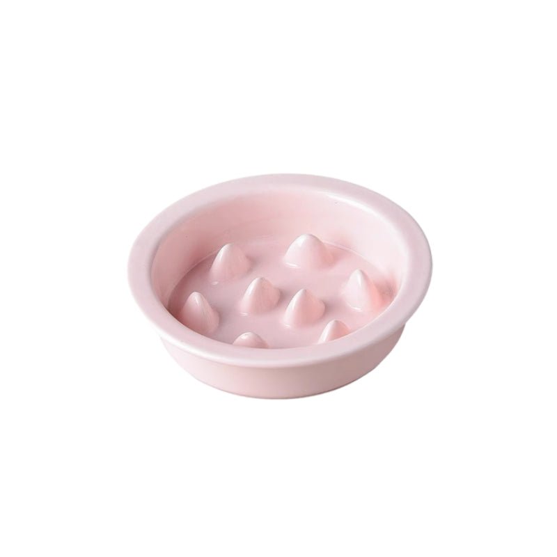 Ceramic Slow Feeder Pet Feeding Bowls With Holder - PIKAPIKA
