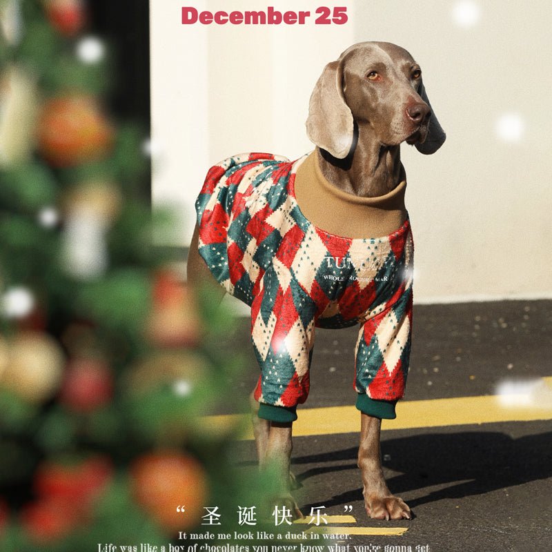 Christmas Big Dog Sweatshirts Large Size Clothes Diamond Patterned - PIKAPIKA