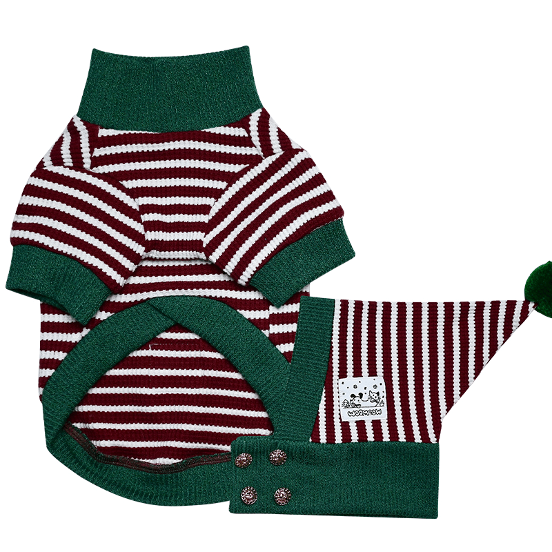 Christmas Costume Cat Sweater with Hat Bom - PIKAPIKA