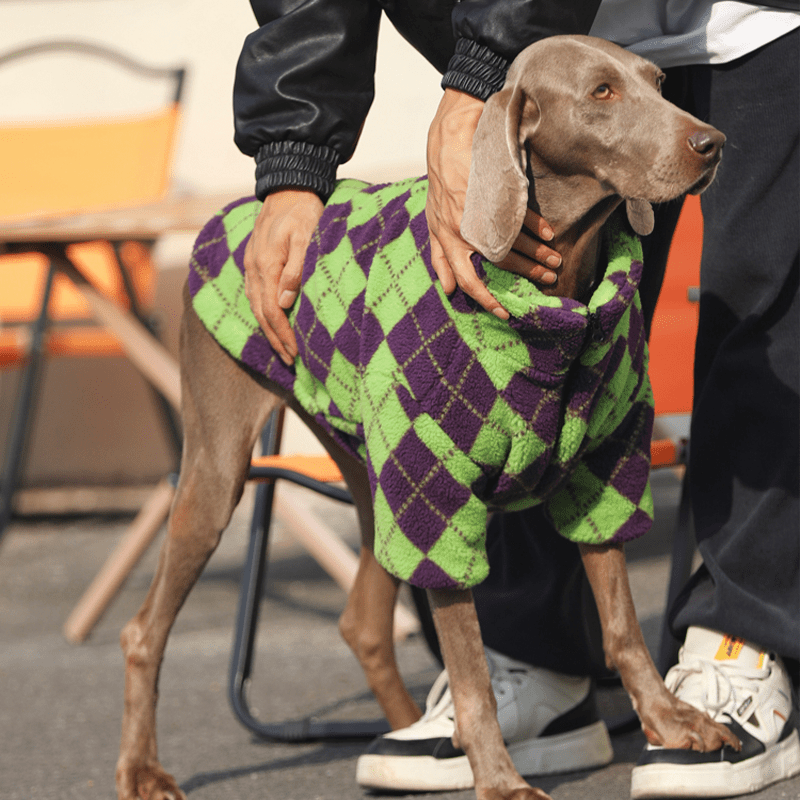 Christmas Diamond - patterned Fleece Jacket Big Dog Coat - PIKAPIKA