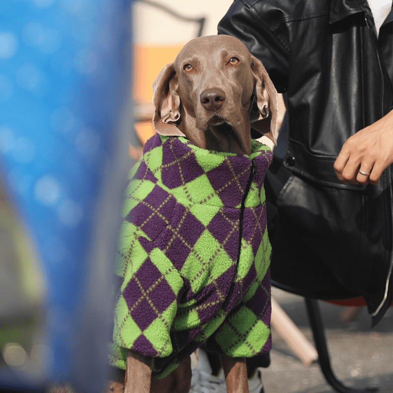 Christmas Diamond - patterned Fleece Jacket Big Dog Coat - PIKAPIKA