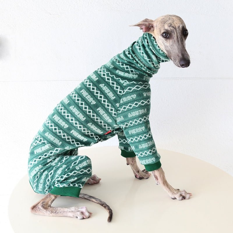 Christmas Green Onesie for Italian Greyhound Whippet Dog Clothes - PIKAPIKA