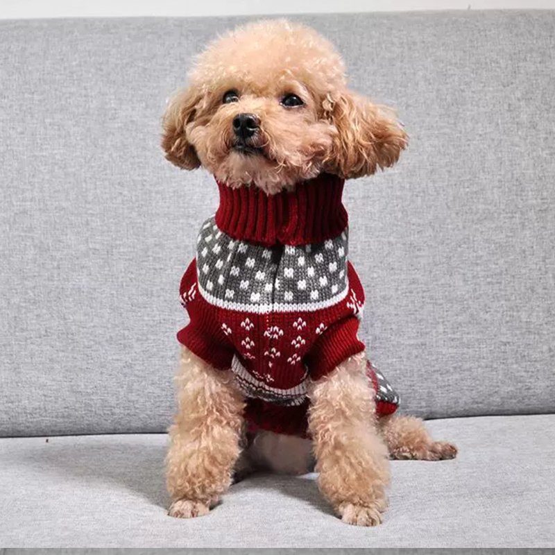 Christmas High Neck Sweater Dog Clothes - PIKAPIKA