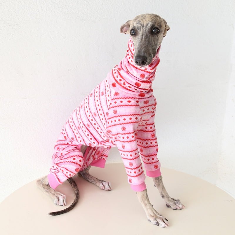 Christmas Pink Onesie for Italian Greyhound Whippet Dog Clothes - PIKAPIKA