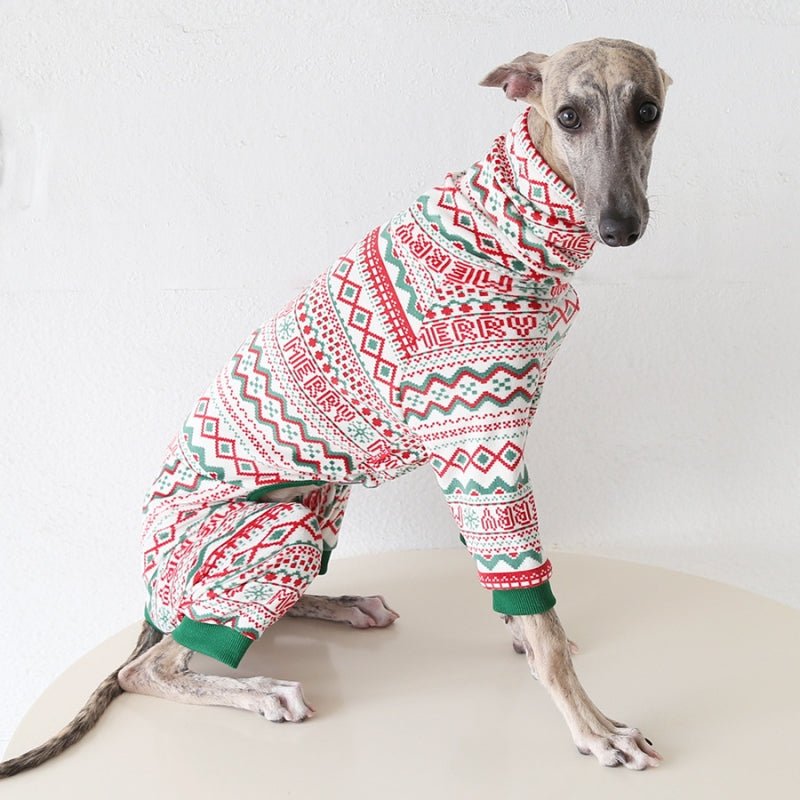 Christmas Red Onesie for Italian Greyhound Whippet Dog Clothes - PIKAPIKA