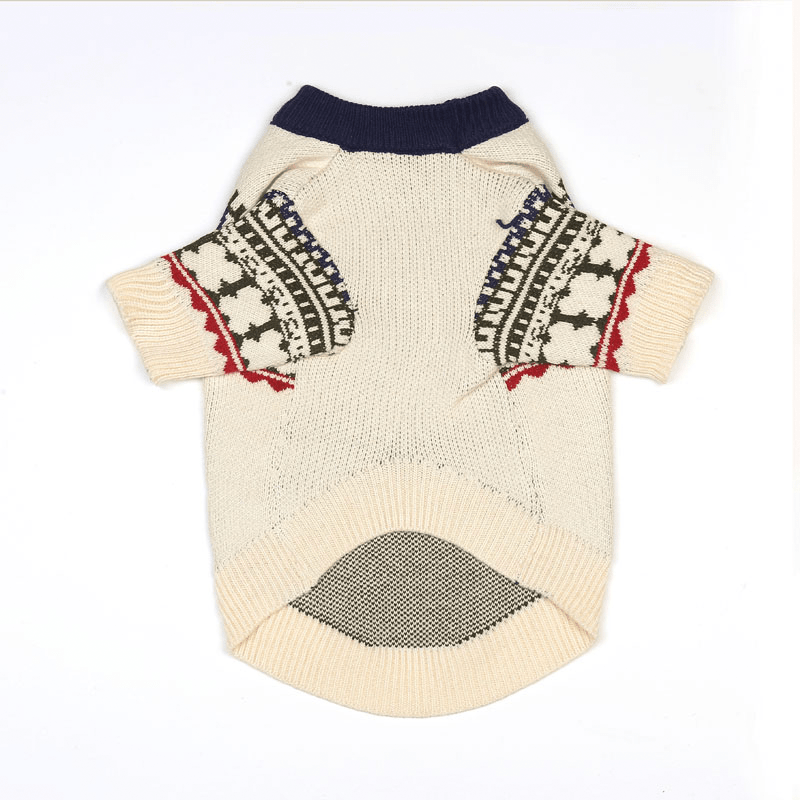 Christmas Sweater Holiday Festival Dog Clothes Beige - PIKAPIKA