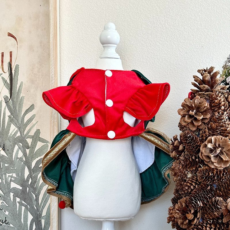 Christmas Velvet Cat Dress Cute Costume Cat Clothes - PIKAPIKA