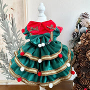 Christmas Velvet Cat Dress Cute Costume Cat Clothes - PIKAPIKA