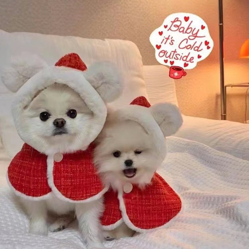 Christmas Warm Cape Jacket Dog Clothes - PIKAPIKA