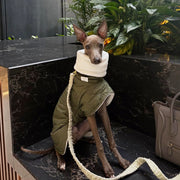 Dog Jacket Padded Coat Belly Protective for Italian Greyhound Whippet Clothes Green