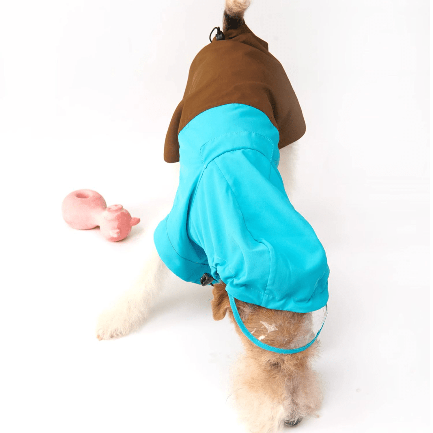 Colorblock Lightweight Hooded Raincoat Waterproof Cape for Dogs - PIKAPIKA