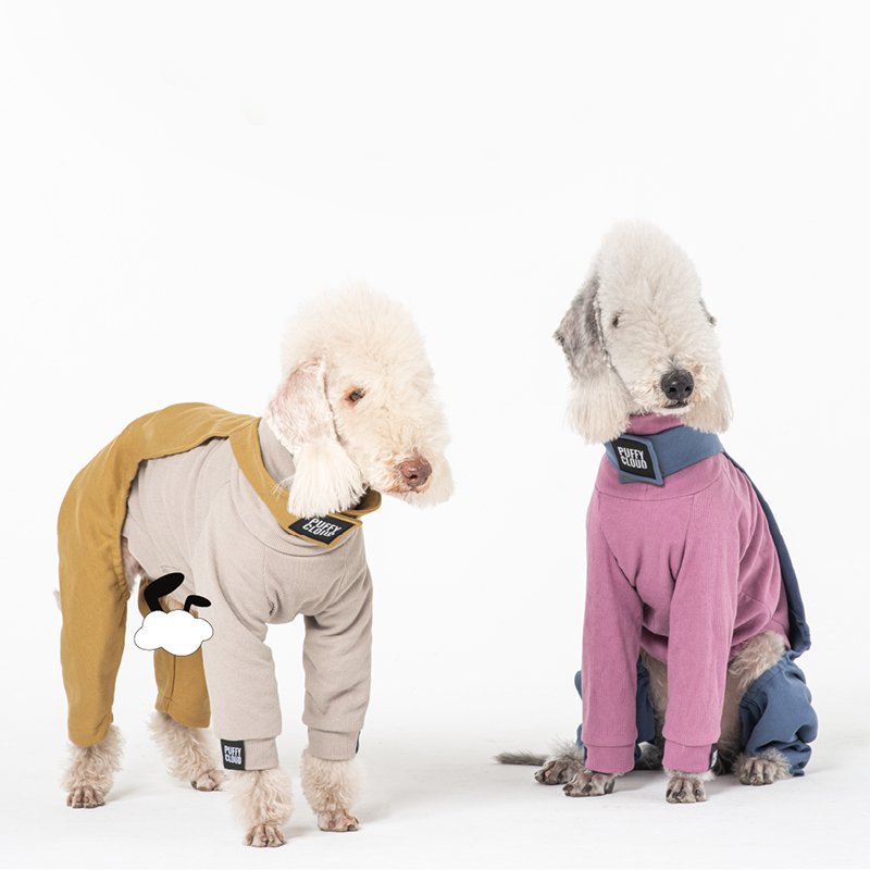 Cotton Denim Pants Onesie Bedlington Dog Clothes - PIKAPIKA