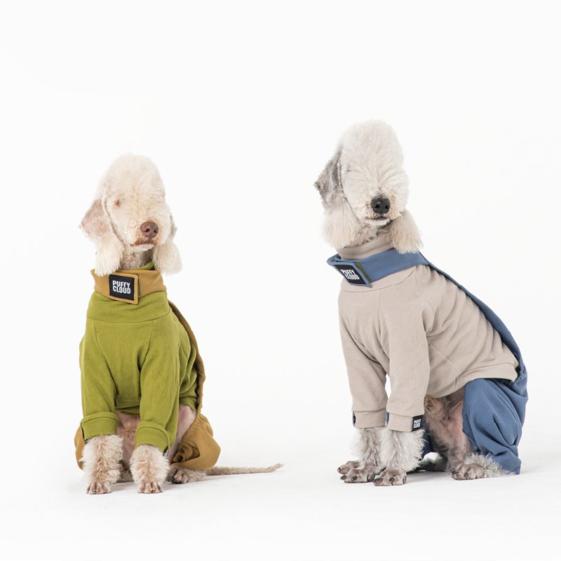 Cotton Denim Pants Onesie Bedlington Dog Clothes - PIKAPIKA
