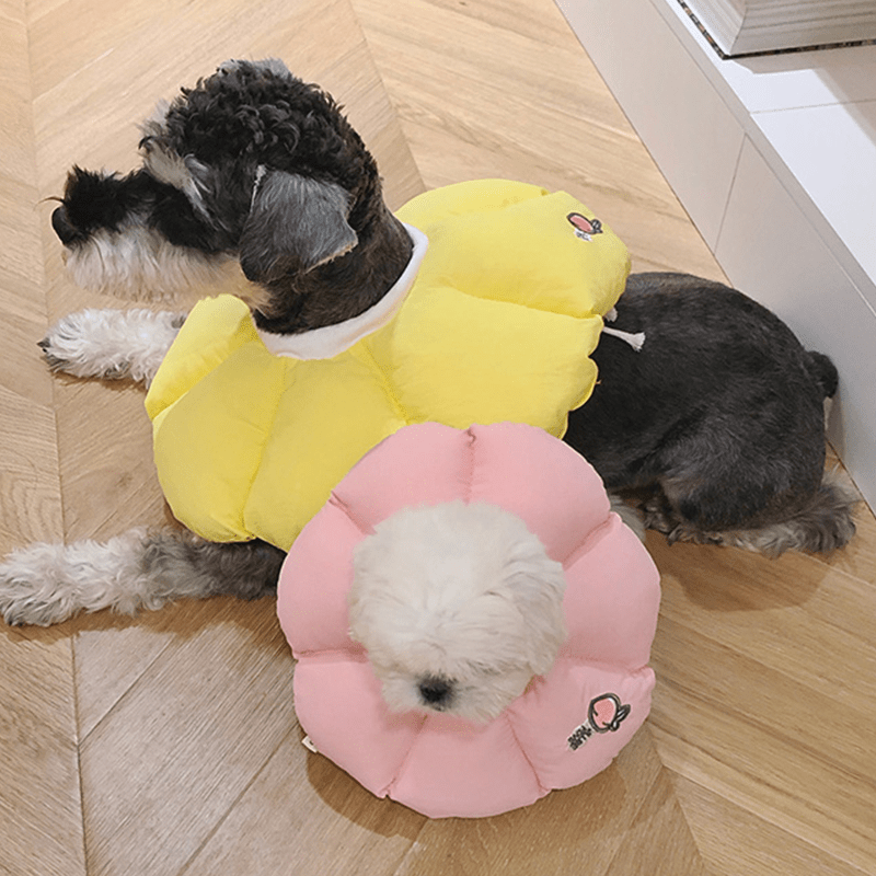 Cotton Flower Soft Elizabeth Collar for Small Medium Dogs Anti - Lick Bite - PIKAPIKA