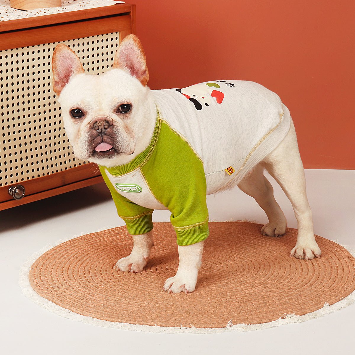 Cotton Sweatshirts Dog Stripes Clothes Bulldog - PIKAPIKA