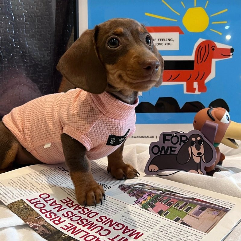 Cotton Thin Shirts Breathable Sleeveless Dachshund Clothes - PIKAPIKA