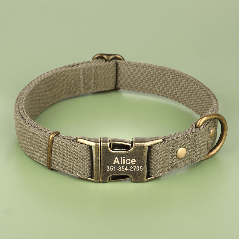 Customizable Dog Collar with ID Tag For Medium & Large Dogs - PIKAPIKA