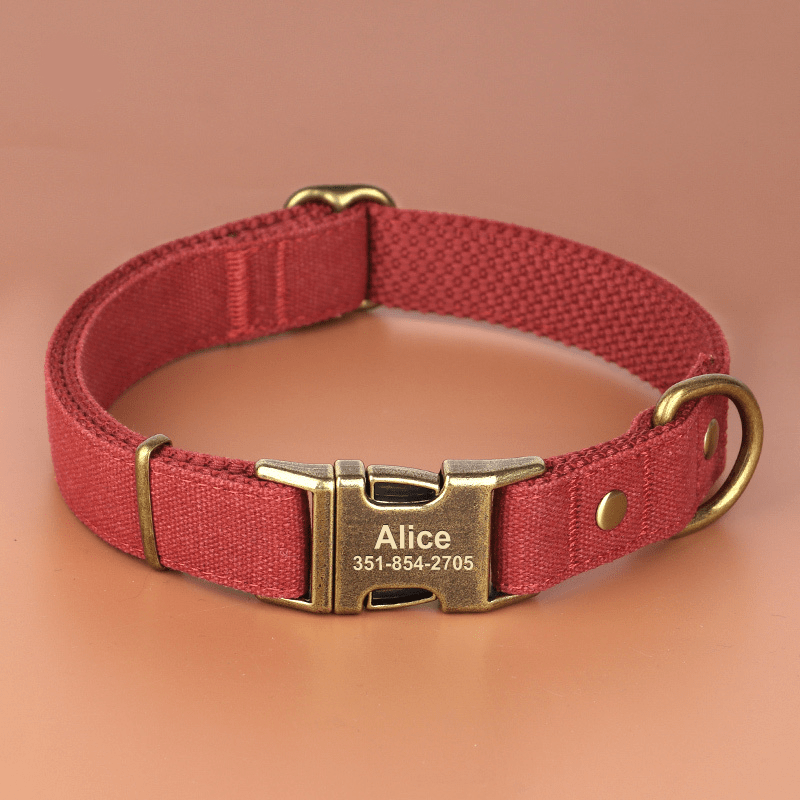 Customizable Dog Collar with ID Tag For Medium & Large Dogs - PIKAPIKA