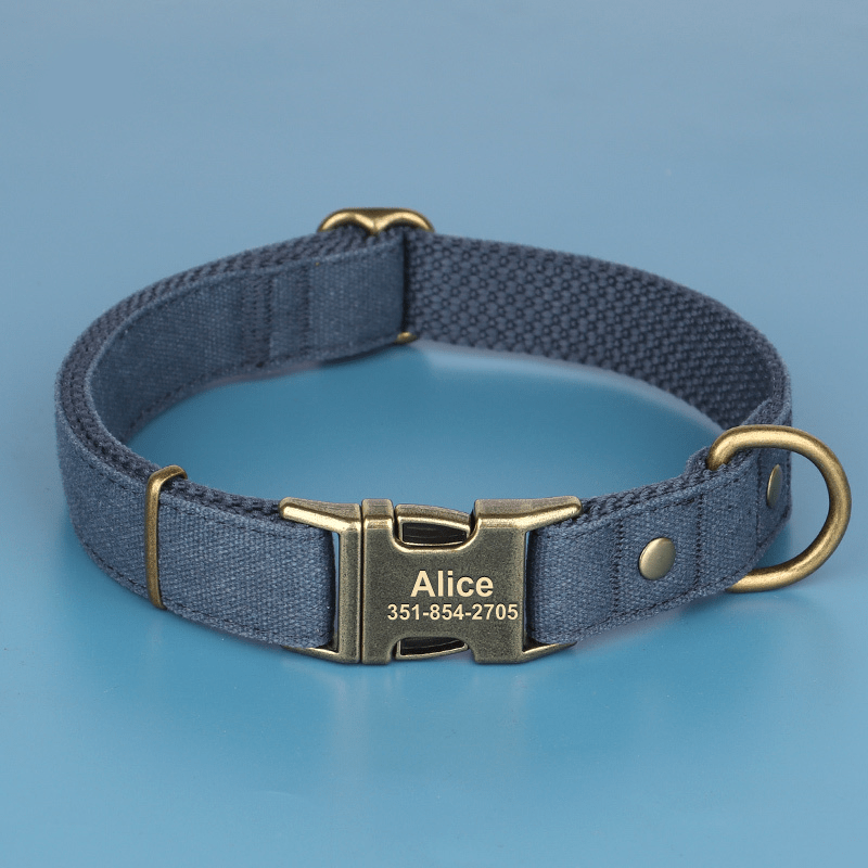 Customizable Dog Collar with ID Tag For Medium & Large Dogs - PIKAPIKA