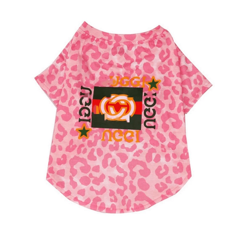 Cute Cotton T-shirt Dog Clothes Bulldog Summer Elastic Pink Suqare - PIKAPIKA