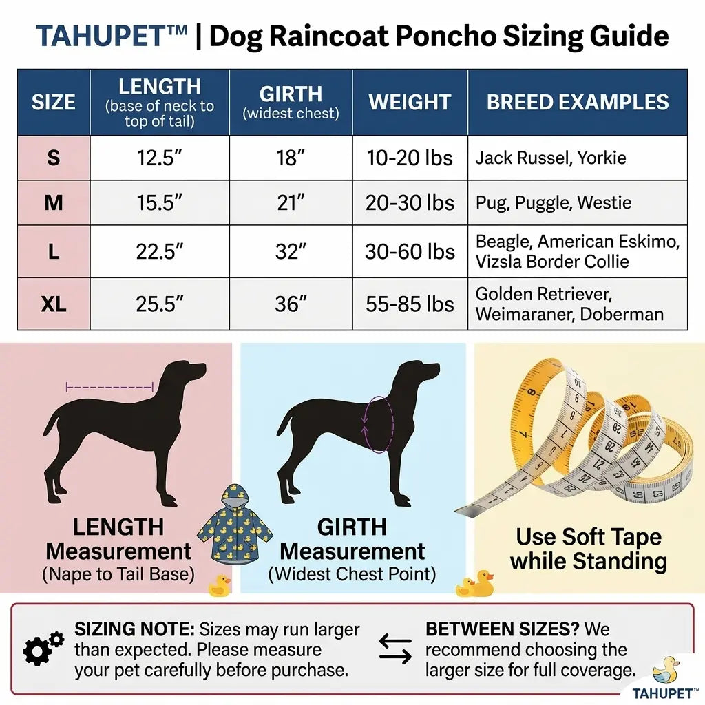 TAHUPET™ Rubber Duck Dog Raincoat