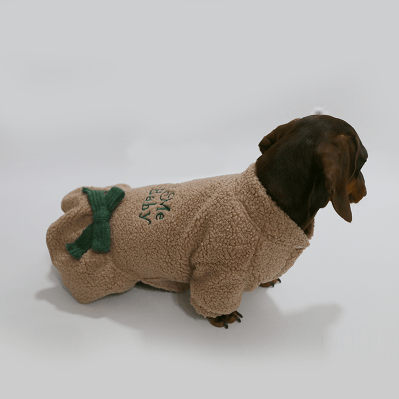Dachshund Clothes Chrismas Dog Costume Fleece Coat Button Dress Warm - PIKAPIKA