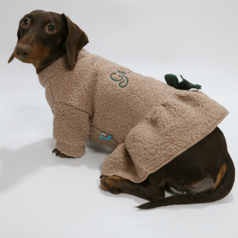 Dachshund Clothes Chrismas Dog Costume Fleece Coat Button Dress Warm - PIKAPIKA