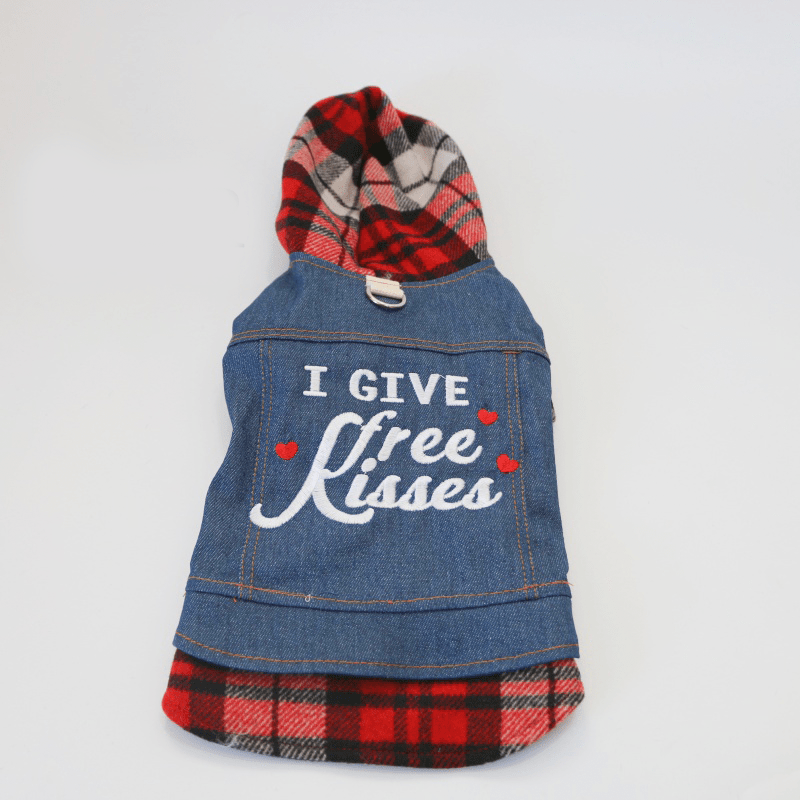 Dachshund Clothes Dog Denim Hoodie Button Jacket New York - PIKAPIKA