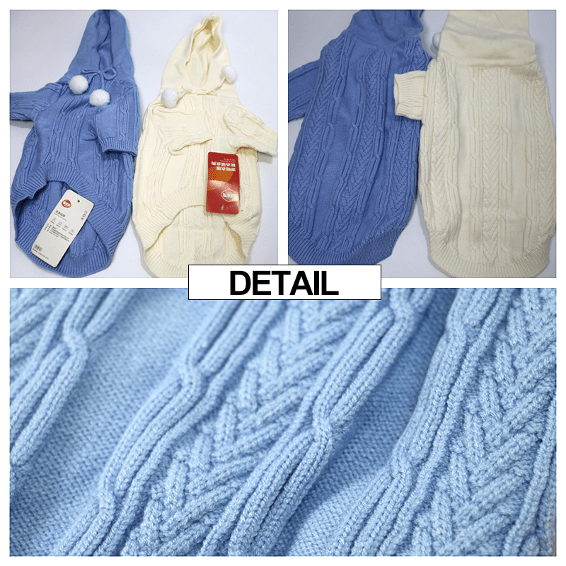 Dachshund Clothes Dog Hoodie Cable Knit Sweater - PIKAPIKA