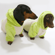 Dachshund Clothes Dog Hoodie Fleece Neon Green - PIKAPIKA
