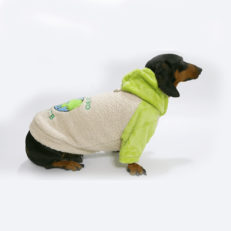 Dachshund Clothes Dog Hoodie Fleece Neon Green - PIKAPIKA