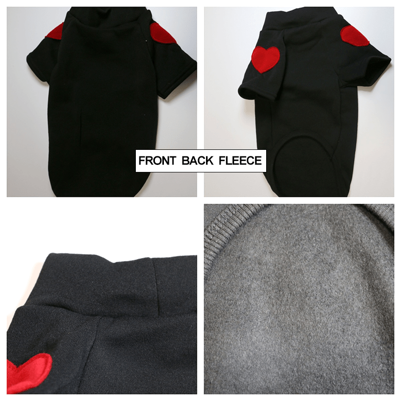 Dachshund Clothes Dog Hoodie Sweatshirt Love Heart Valentine's Day - PIKAPIKA