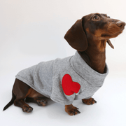 Dachshund Clothes Dog Hoodie Sweatshirt Love Heart Valentine's Day - PIKAPIKA