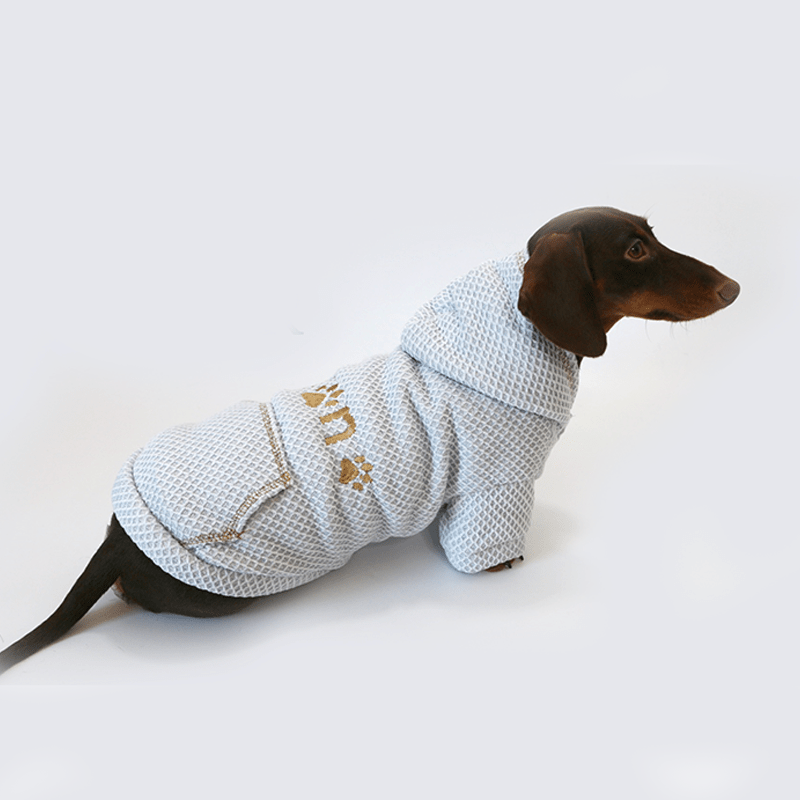 Dachshund Clothes Dog Hoodie Waffle Fabric with D - Ring - PIKAPIKA