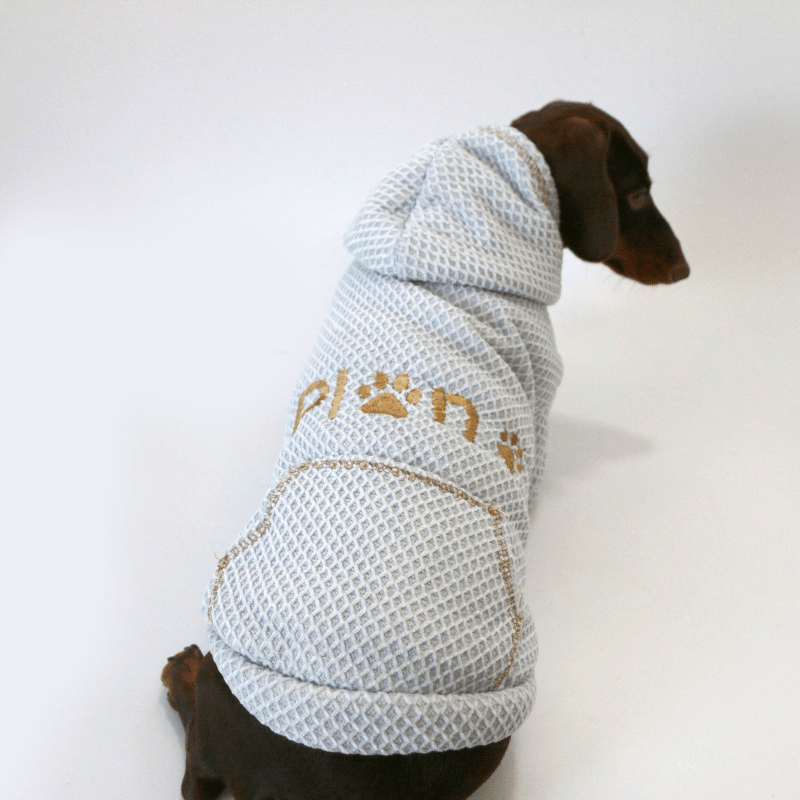 Dachshund Clothes Dog Hoodie Waffle Fabric with D - Ring - PIKAPIKA