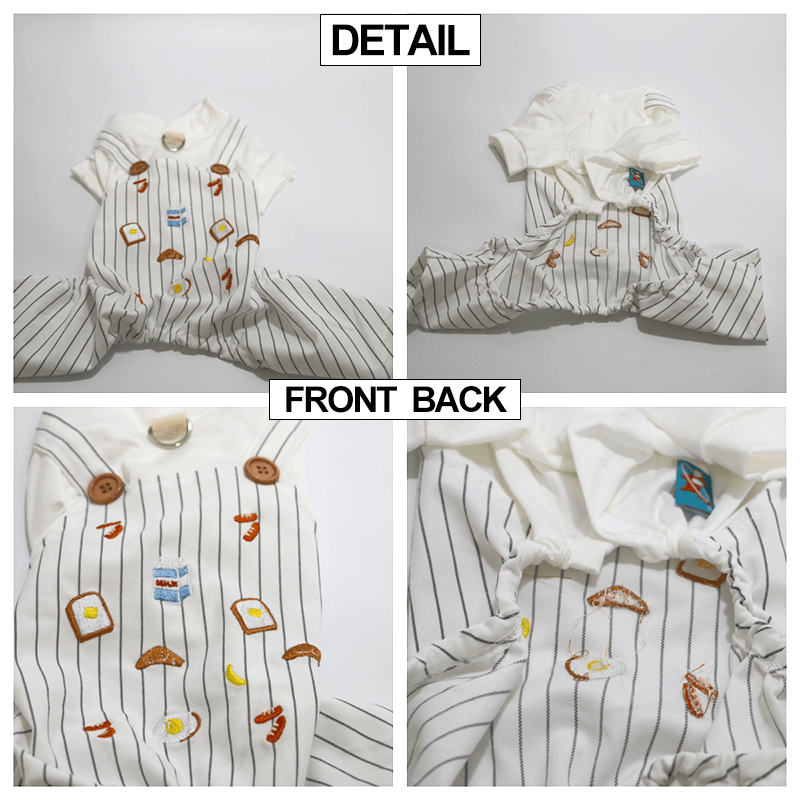 Dachshund Clothes Dog Onesies Two - in - one Overalls Breakfast - PIKAPIKA